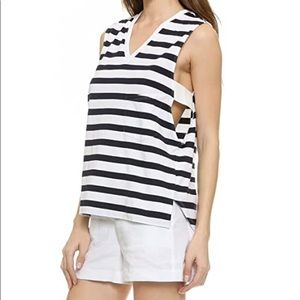 Theory Crelle Striped Fautical Cotton Jersey Tank